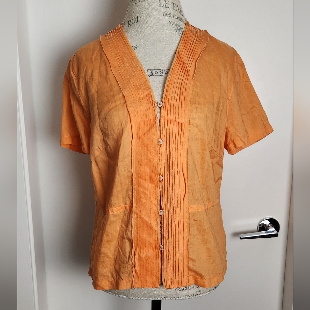 Olsen Orange Bohemian Blouse